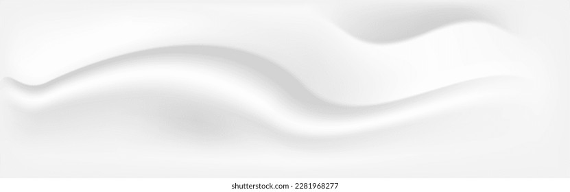 White texture 3D volumetric fabric folds, white waves for web design. Background for wedding card or flyer.