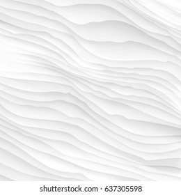 White texture. abstract pattern. wave wavy nature geometric modern.
on white background for interior wall 3d design. vector illustration