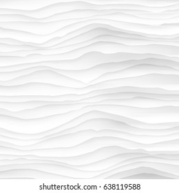 White texture. abstract pattern. wave wavy nature geometric modern.
on white background for interior wall 3d design. vector illustration