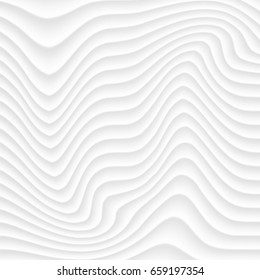 White texture. abstract pattern. wave wavy nature geometric modern.
on white background for interior wall 3d design. vector illustration