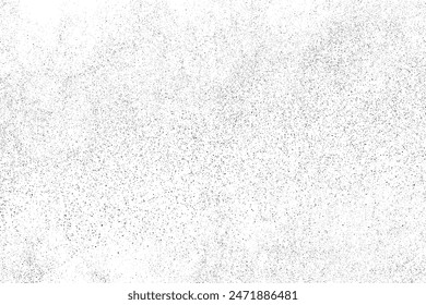 Superposición de textura negra. Textura granulada del polvo sobre fondo blanco. Sello de ruido de grano. Papel viejo. Elementos de diseño Grunge. Ilustración vectorial, eps 10.	