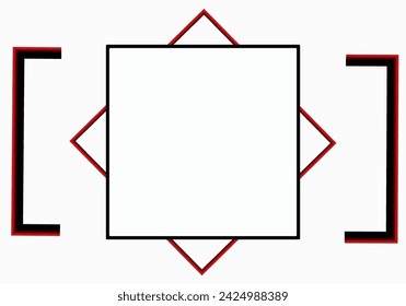 White texture background with red and black square shape effect for design game