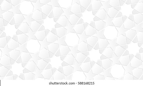 White texture as a background. Vector illustration of abstract geometric islamic wallpaper pattern for your design