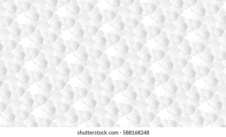 White texture as a background. Vector illustration of abstract geometric islamic wallpaper pattern for your design