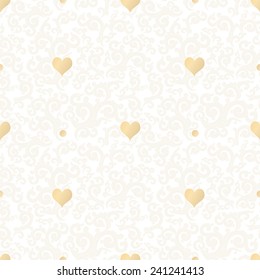 White texture gold hearts. 