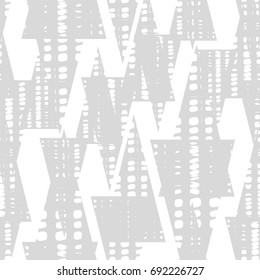White Texture. Grey on white. Seamless vector background with abstract geometric pattern. Textile rapport.