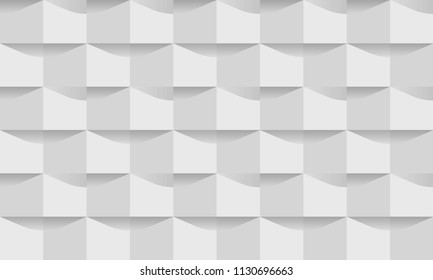 White Texture, Large Geometric Box Pattern, 3 D, Modern Background