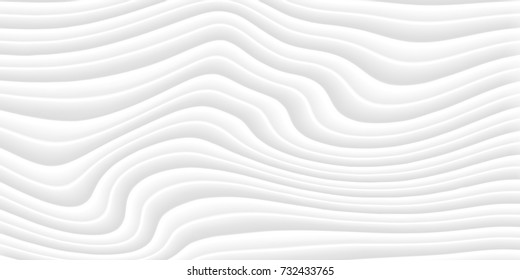 White texture Line surface. gray abstract pattern. wave wavy nature geometric modern. on white background on rectangle for interior wall 3d design. vector illustration