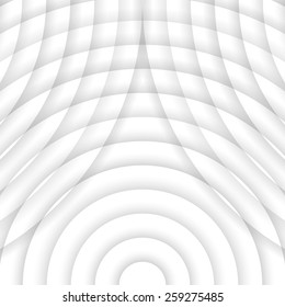White texture made of waves. Wavy background. Interior wall decoration. 3D Vector panel pattern. 