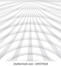 White texture made of waves. Wavy background. Interior wall decoration. 3D Vector panel pattern. 