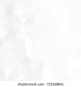 White texture with mesh or grid of triangles. Polygonal space for your amazing design. Mosaic style or gray white geometric background. Trend design. 