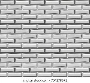 White texture, new seamless brick wall vector background.