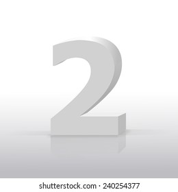 white texture number two isolated over white  background
