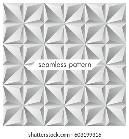 White texture seamless pattern. Abstract 3d geometric background. Decorative background for cards, invitations, web design.