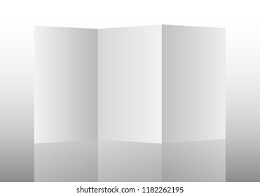 A white textured sheet of paper folded in three-part for write. - can be used for trade shows, and advertising.