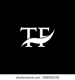White TF Swoosh Logo Vector