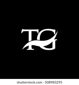 White TG Swoosh Logo Vector