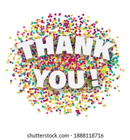 White Thank You Sign On Confetti Stock Vector (Royalty Free) 1888118716 ...