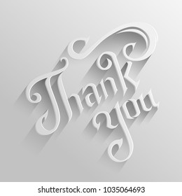 White Thank You text Vector Illustration