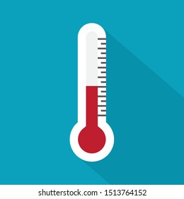 white thermometer icon- vector illustration