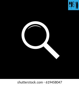 White thin line search icon - vector illustration