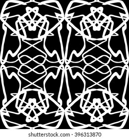 white thin line vintage seamless pattern