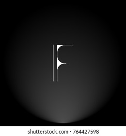 IF White thin minimalist LOGO Design with Highlight on Black Background.