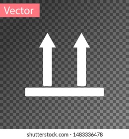 White This side up icon isolated on transparent background. Two arrows indicating top side of packaging. Cargo handled so these arrows always point up.  Vector Illustration