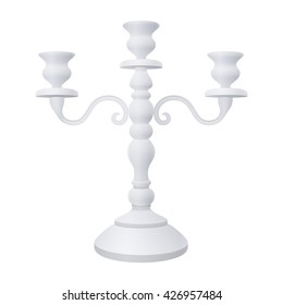 white three armed Provence candle holder