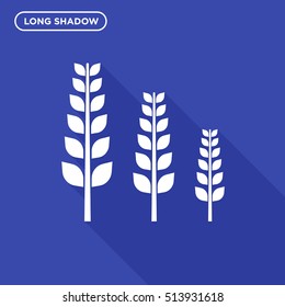White three spikes vector icon on dark blue background