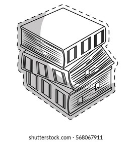 White three thick books one on top of other icon