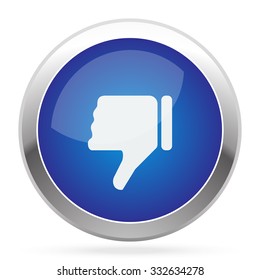 White Thumb Down icon on blue web app button