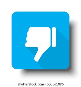 White Thumb Down icon on blue web button