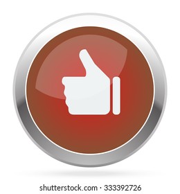 White Thumb Up icon on red web app button
