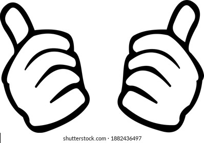A white thumb icon that can be used to beautify your poster