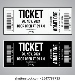 White ticket, Black Ticket, Black and White Tickets, Simple Tickets. Black and White