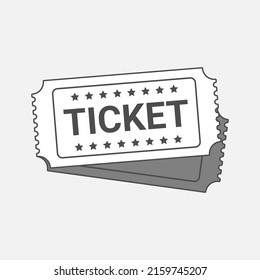 White ticket icon on a white background. Vector, icon.