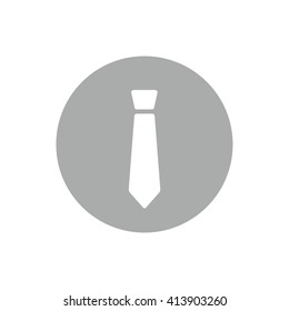 White tie vector icon. Gray circle. Gray button