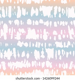 White Tie-Dye Shibori Stripes on Pastel Holographic Gradient Background Vector Seamless Pattern. Perfect for Spring-Summer Textiles, Stationery