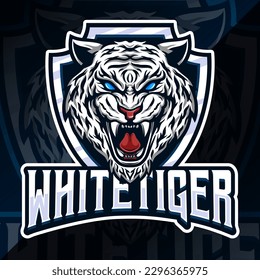 white tiger badge emblem esport logo