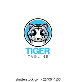 white tiger company logo vector illustration