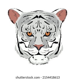 white tiger face icon isolated