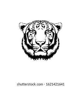 white tiger face tattoo design