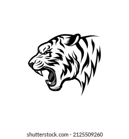 White Tiger head logo illustration vector icon