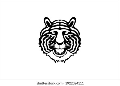 The White Tiger head logo on a white background is suitable for any organization or club