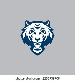 Logo de la cabeza del tigre blanco Diseño del vector