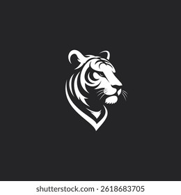 white tiger head logo vector illustration