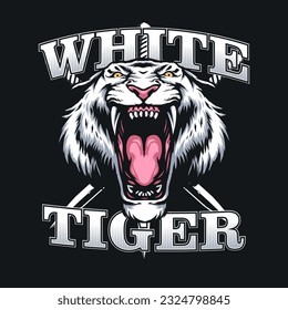 Maskottdesign mit weißem Tigerkopf