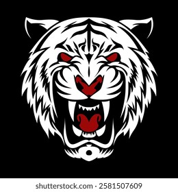 white tiger head vector design