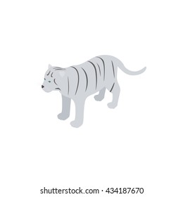 White tiger icon, isometric 3d style